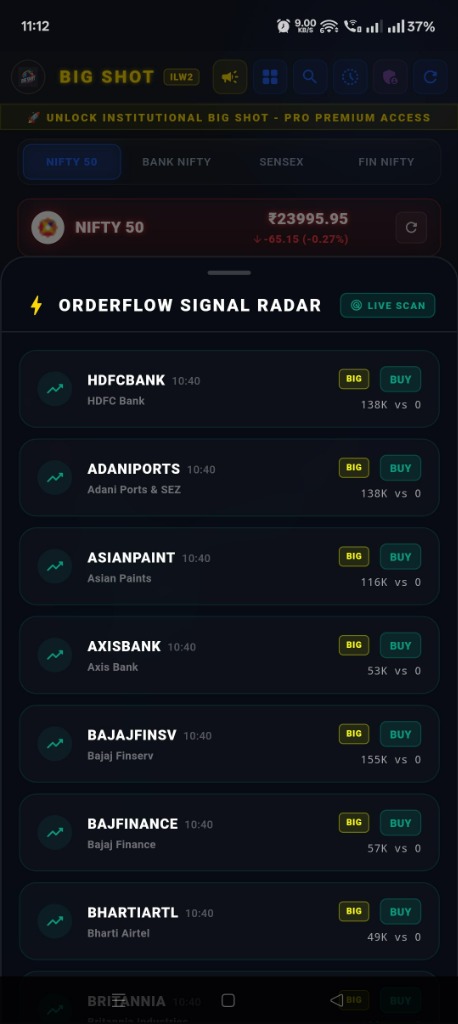 Orderflow Signal Radar - Stock Scan Page 1